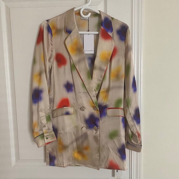 Silk Laundry Relaxed Blazer 100% Silk - XS BNWT - Picture 2 of 6